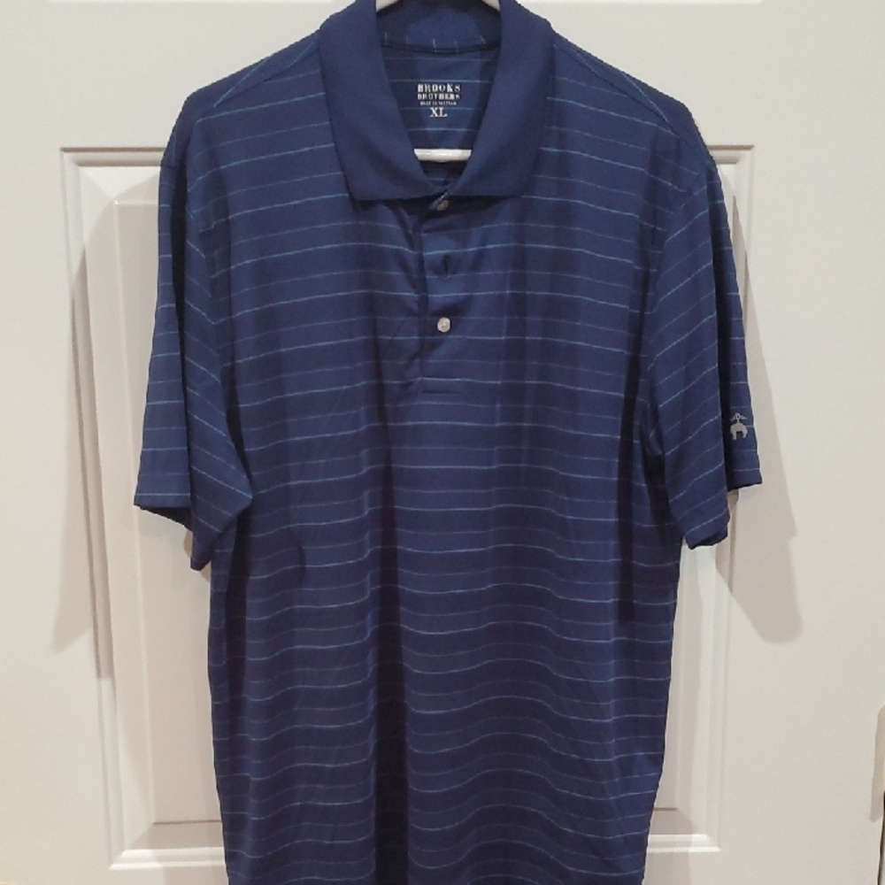 Brooks Brothers Blue Striped Polo Shirt
